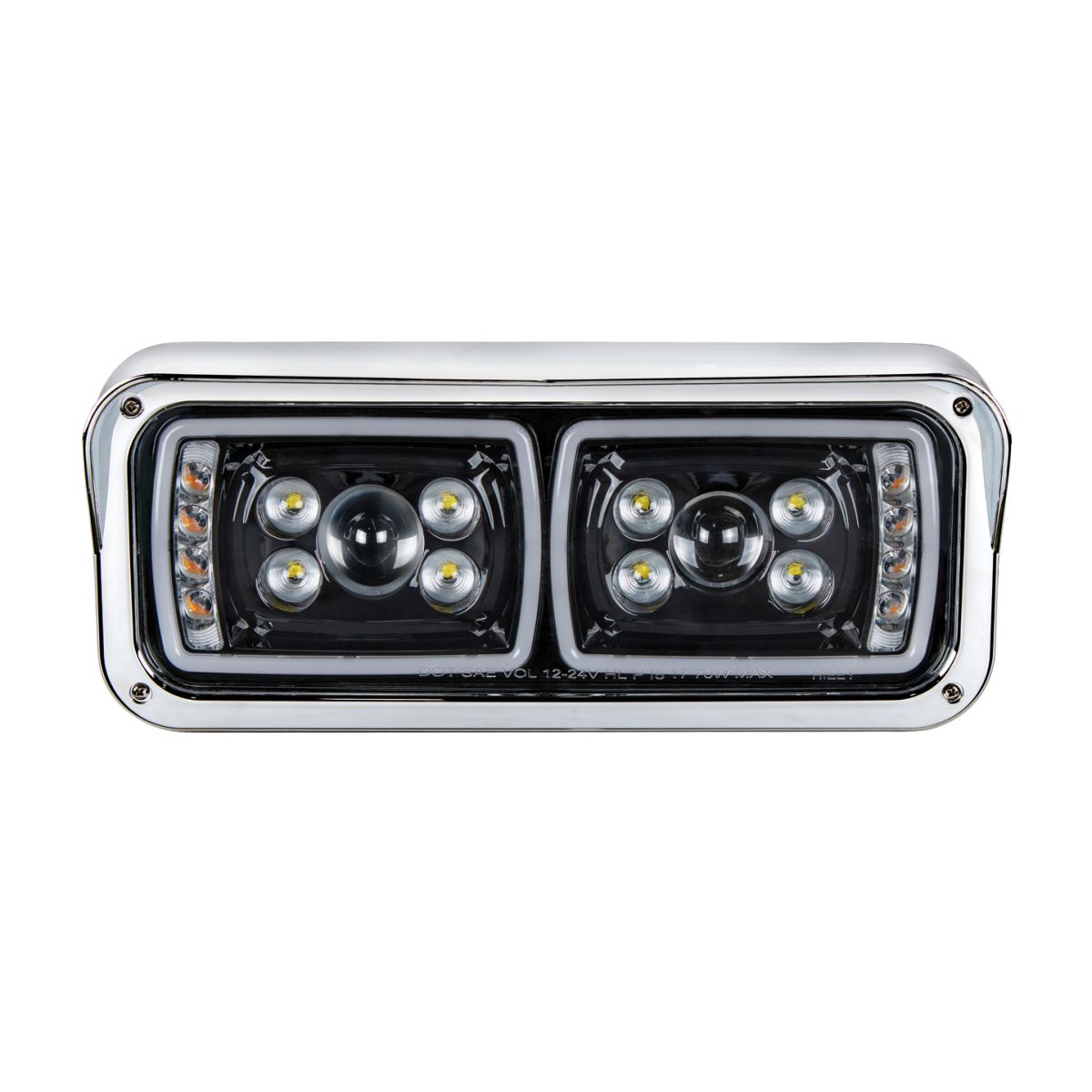 10 High Power LED "Blackout" Projection Headlight With LED Turn Signal & Position Light Bar - Driver - Thumbnail 2