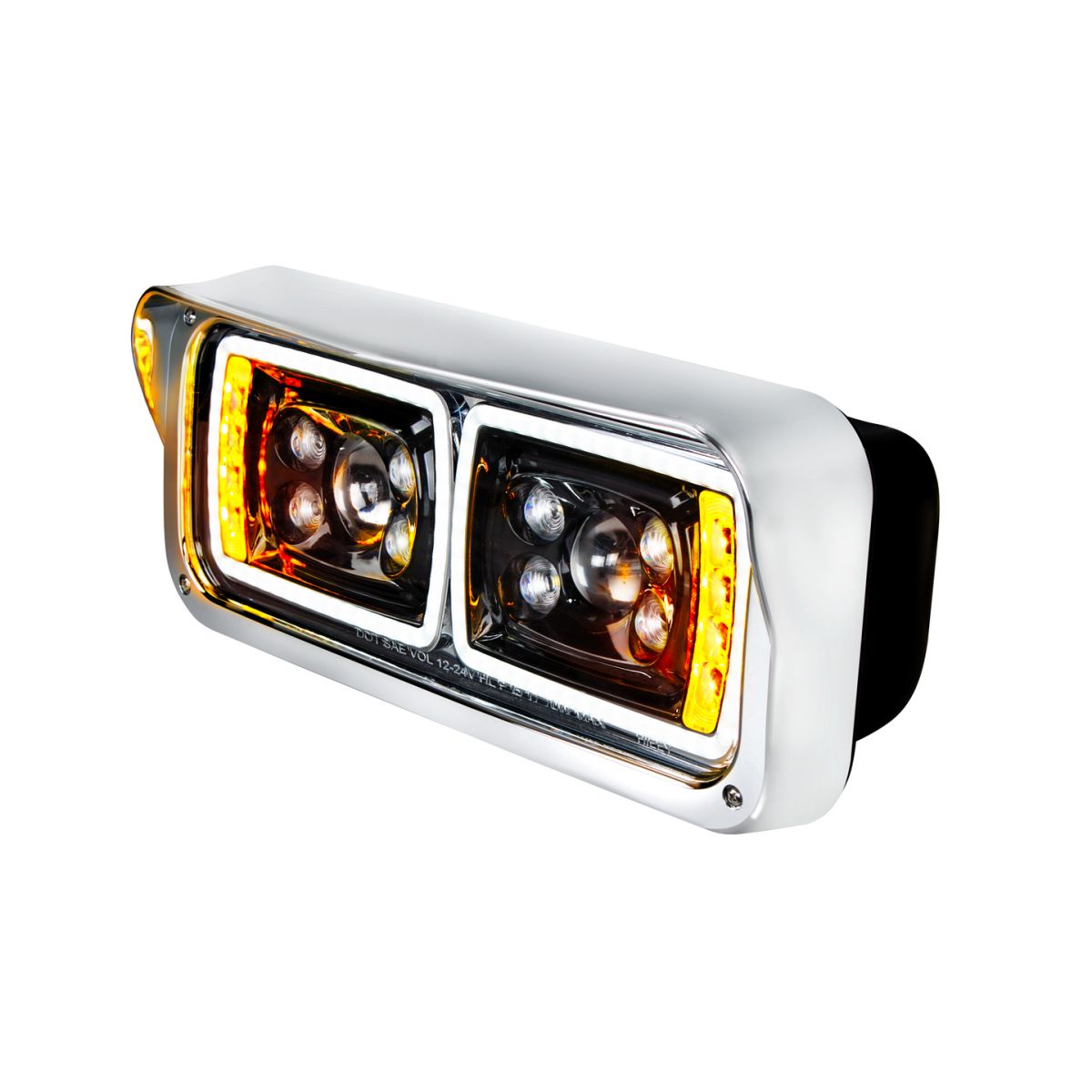 10 High Power LED "Blackout" Projection Headlight With LED Turn Signal & Position Light Bar - Driver - Thumbnail 3