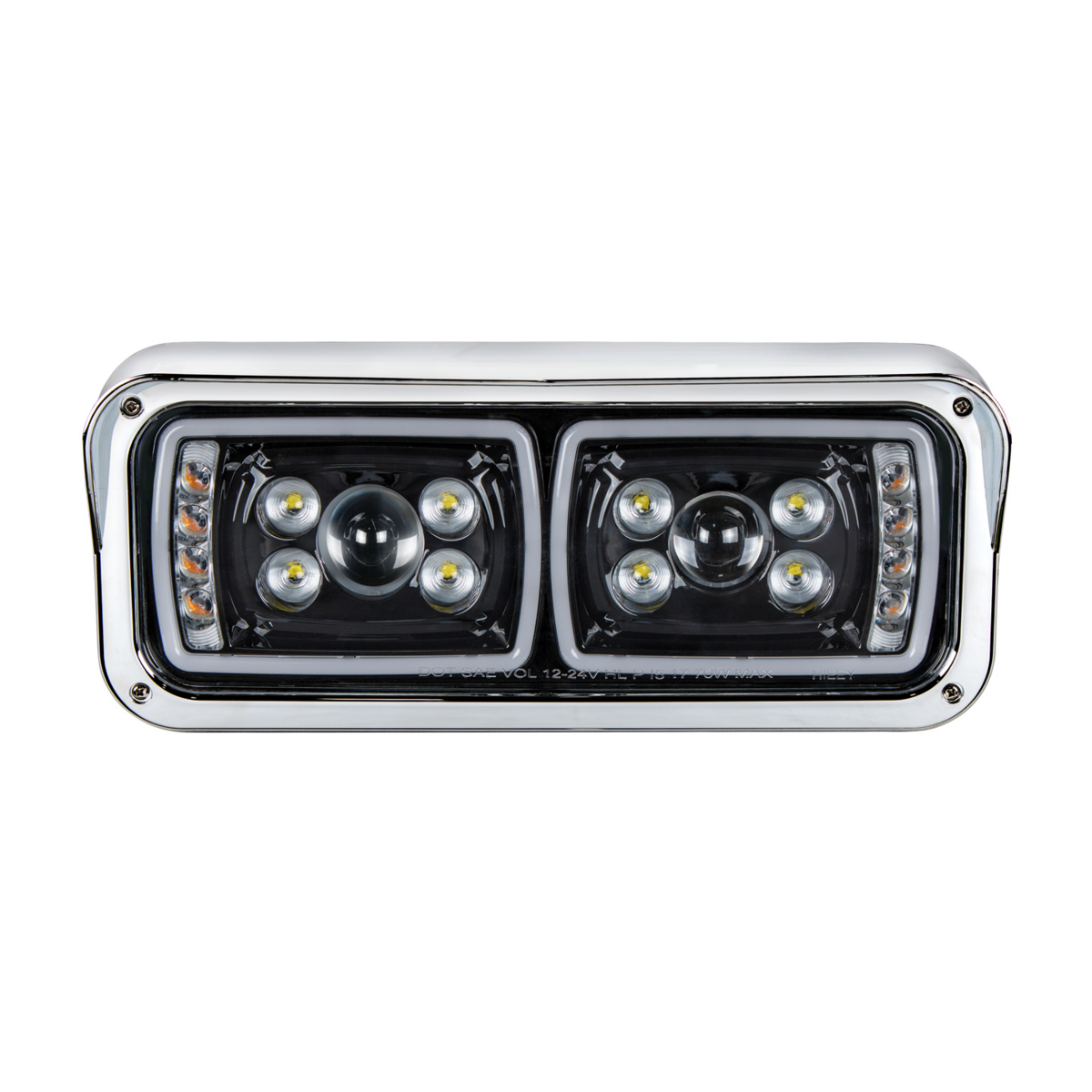 10 High Power LED "Blackout" Projection Headlight With LED Turn Signal & Position Light Bar - Driver - Thumbnail 9