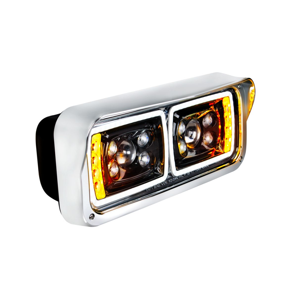 10 High Power LED "Blackout" Projection Headlight With LED Turn Signal & Position Light Bar - Passenger - Thumbnail 3