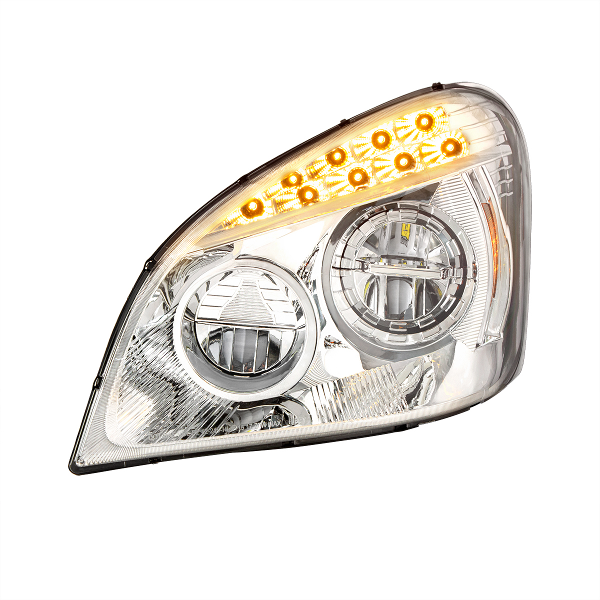 Chrome LED Headlight For 2008-2017 Freightliner Cascadia - Driver - Thumbnail 3