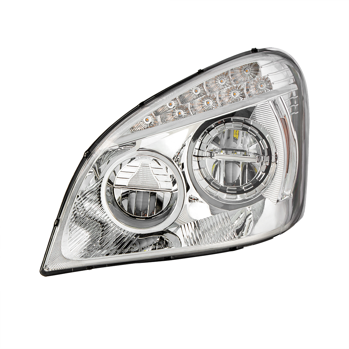 Chrome LED Headlight For 2008-2017 Freightliner Cascadia - Driver - Thumbnail 4