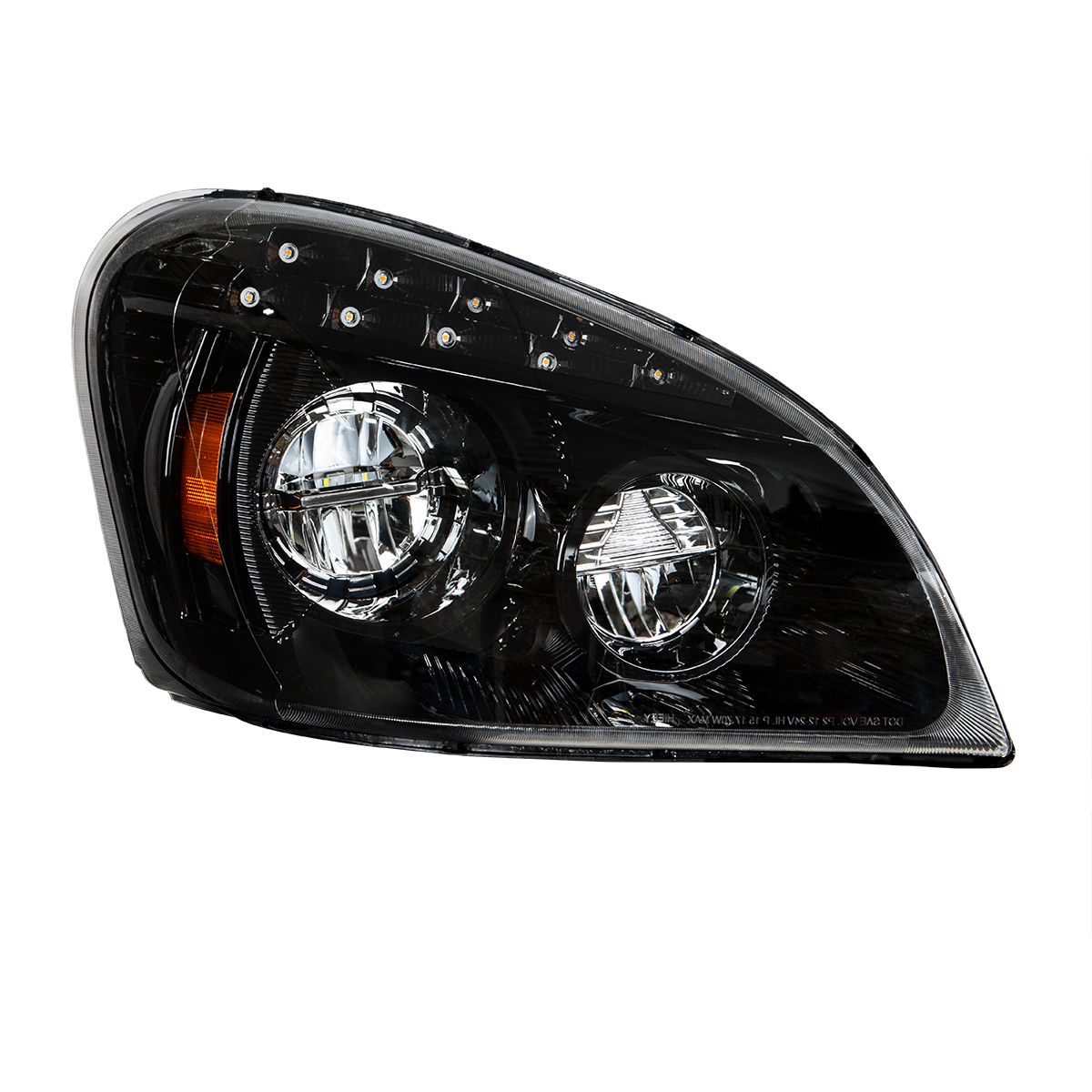 Black LED Headlight For 2008-2017 Freightliner Cascadia - Passenger - Thumbnail 2