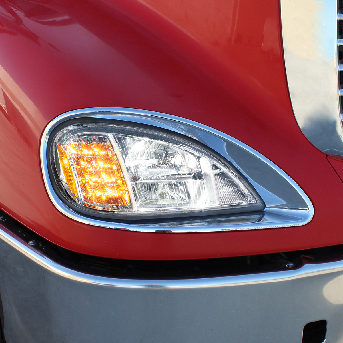 Chrome LED Headlight For 2001-2020 Freightliner Columbia - Passenger - Thumbnail 6