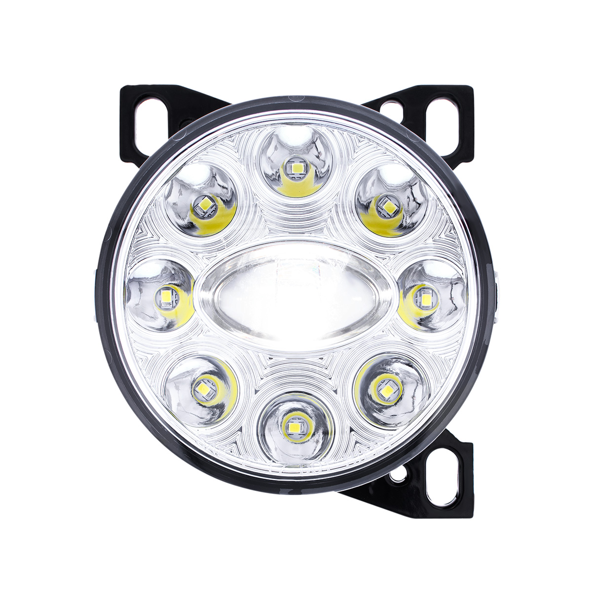 9 LED Projector Fog Light With LED Position Lights For Peterbilt 579/587 & Kenworth T660 - Chrome - Thumbnail 3