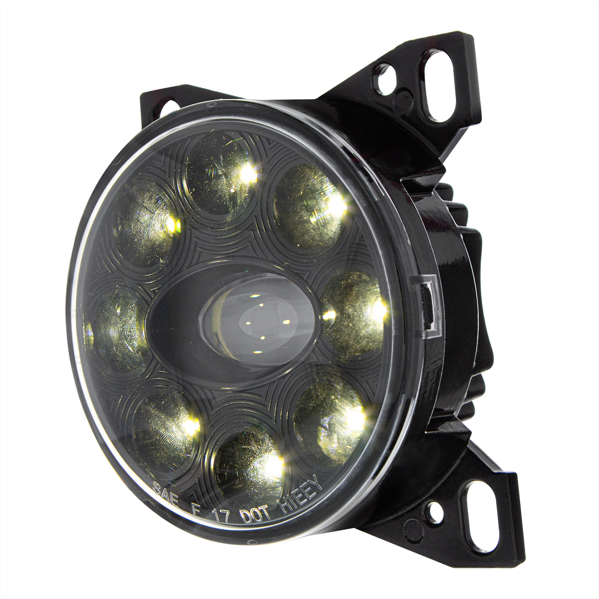 9 LED Projector Fog Light With LED Position Lights For Peterbilt 579/587 & Kenworth T660 - Black - Thumbnail 4