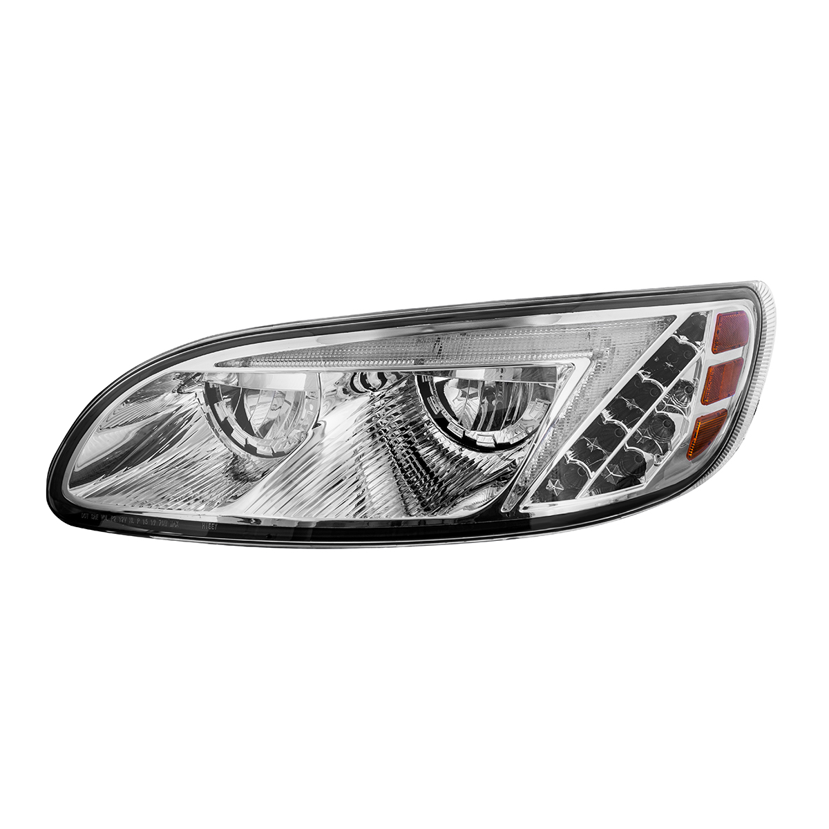 Chrome LED Headlight For Peterbilt 386 (2005-2015) & 387 (1999-2010) - Driver - Thumbnail 2