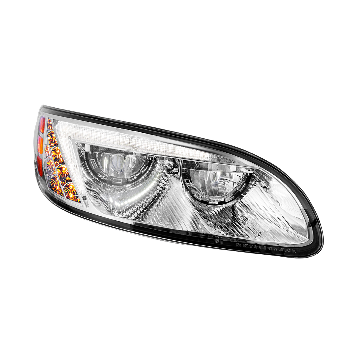 Chrome LED Headlight For Peterbilt 386 (2005-2015) & 387 (1999-2010) - Passenger - Thumbnail 3