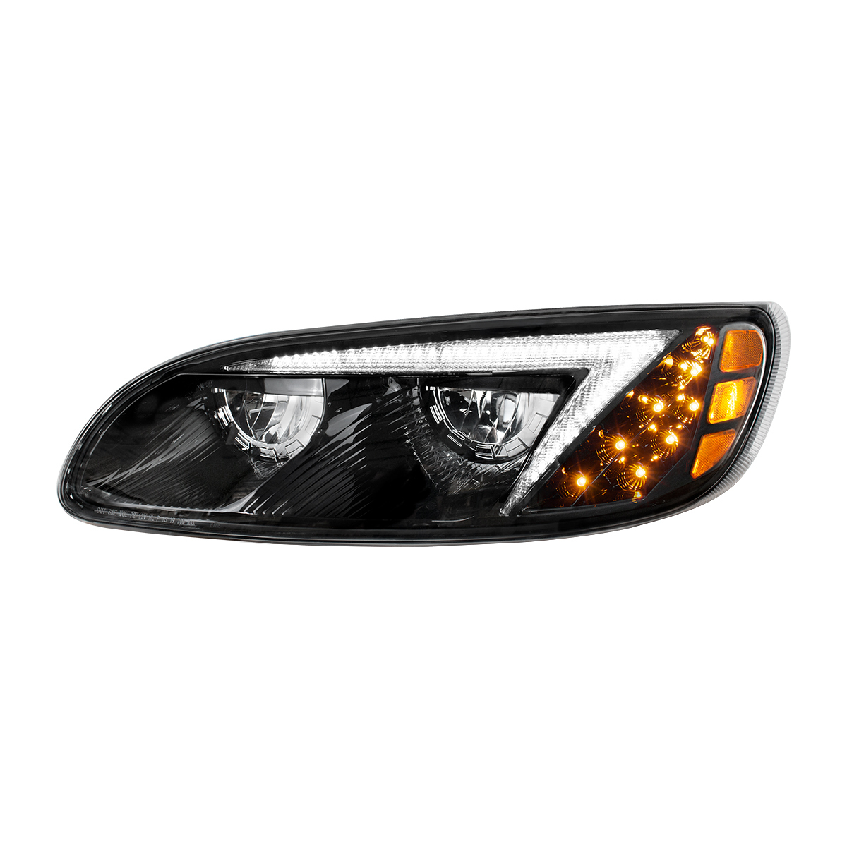 Black LED Headlight For Peterbilt 386 (2005-2015) & 387 (1999-2010) - Driver - Thumbnail 9