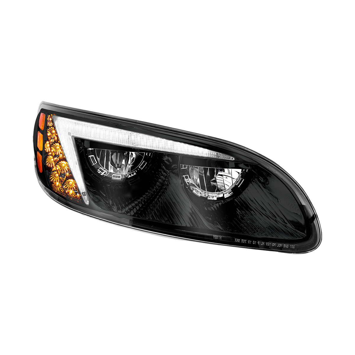 Black LED Headlight For Peterbilt 386 (2005-2015) & 387 (1999-2010) - Passenger - Thumbnail 3