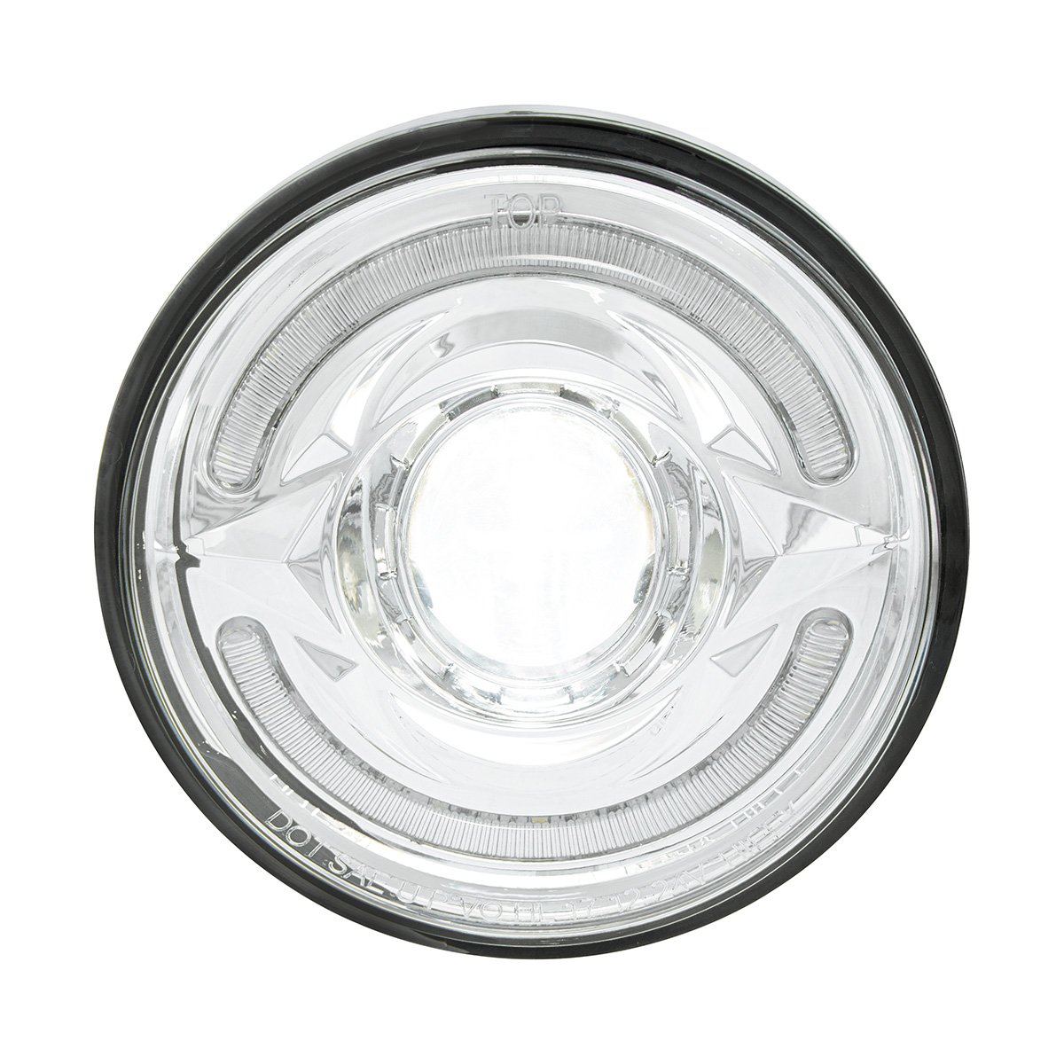 ULTRALIT- LED 5-3/4" Round Headlight With 60 LED Dual Color Light Bar, Amber & White LED - High Beam - Thumbnail 2