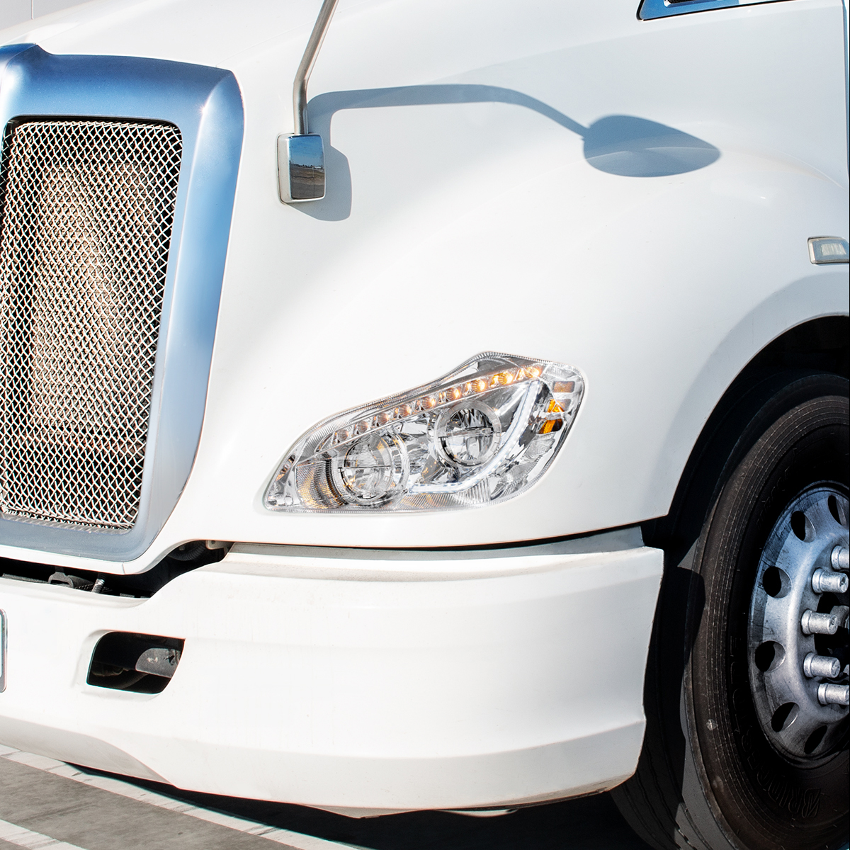 High Power 45 LED Chrome Headlight With Sequential Turn Signal For 2013-2021 Kenworth T680-Driver - Thumbnail 6