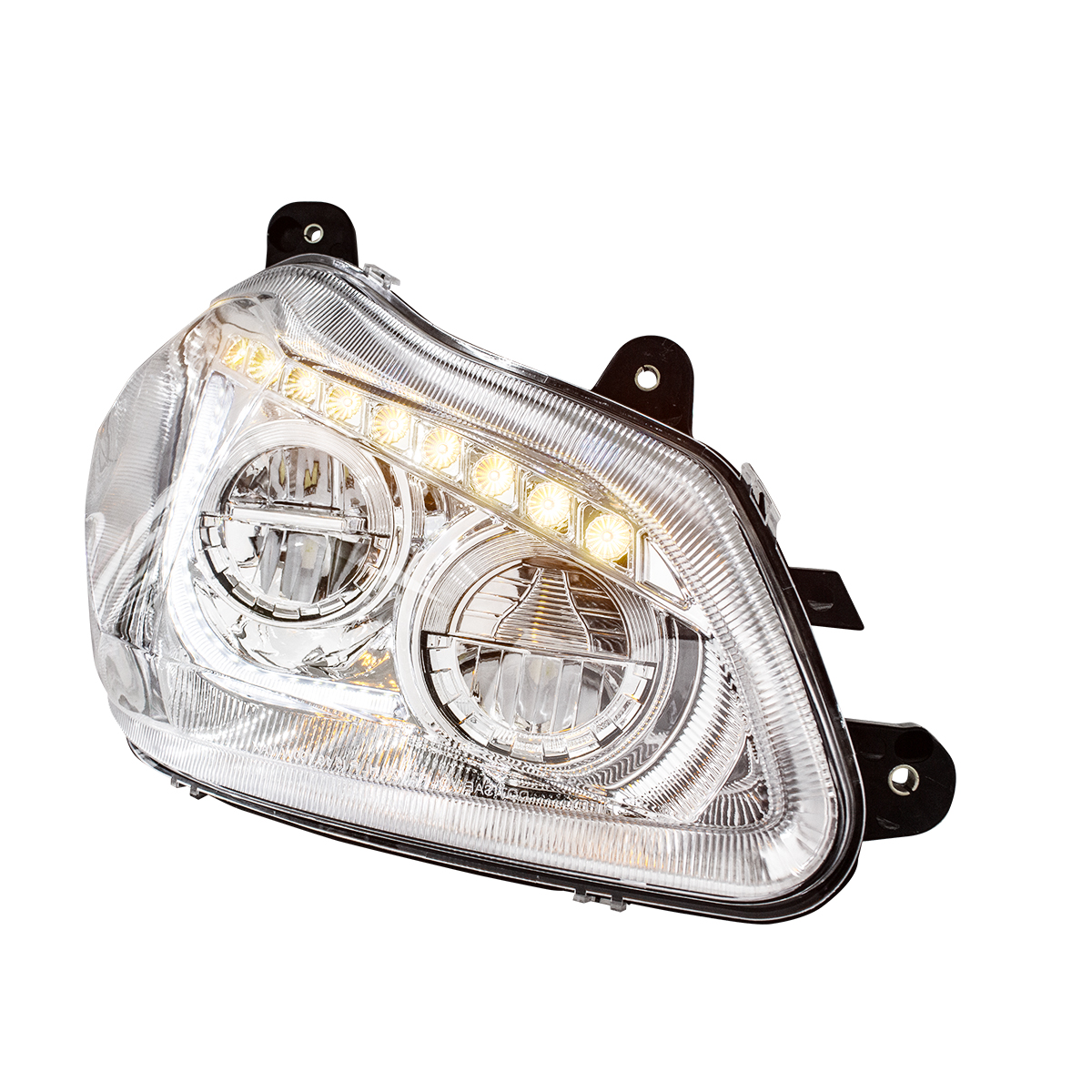 High Power 45 LED Chrome Headlight With Sequential Turn Signal For 2013-2021 Kenworth T680-Passenger - Thumbnail 3