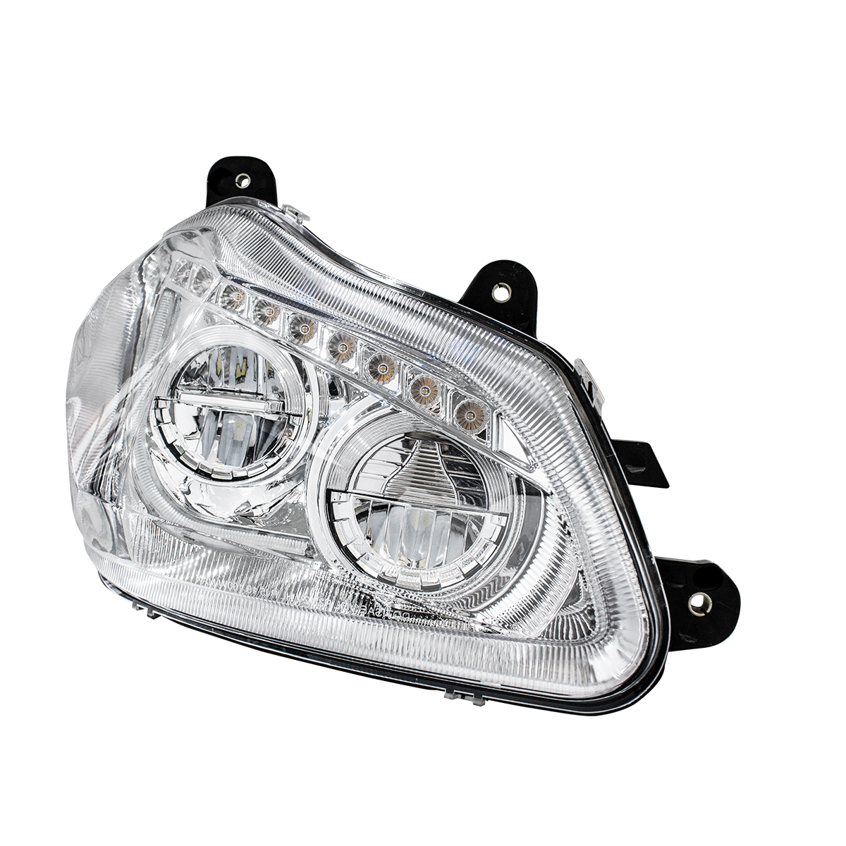 High Power 45 LED Chrome Headlight With Sequential Turn Signal For 2013-2021 Kenworth T680-Passenger - Thumbnail 4