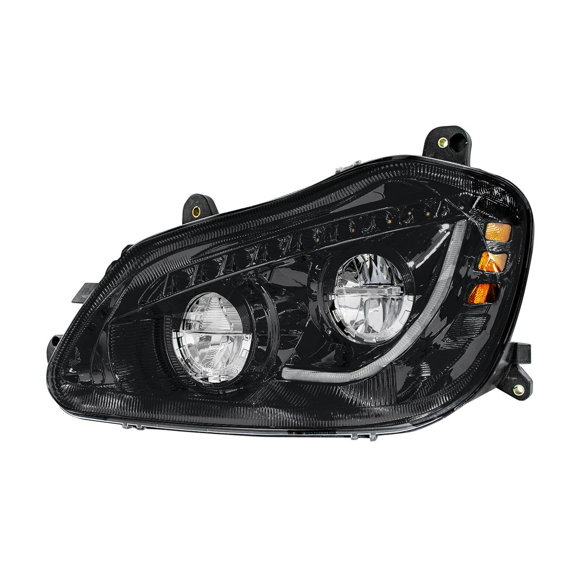 High Power 45 LED Blackout Headlight With Sequential Turn Signal For 2013-2021 Kenworth T680-Driver - Thumbnail 2