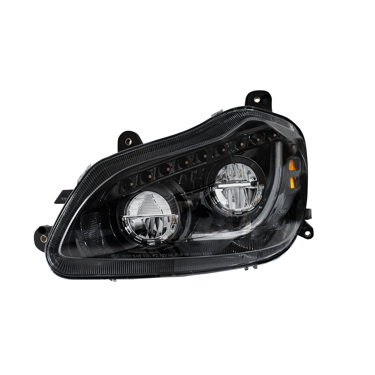 High Power 45 LED Blackout Headlight With Sequential Turn Signal For 2013-2021 Kenworth T680-Driver - Thumbnail 4