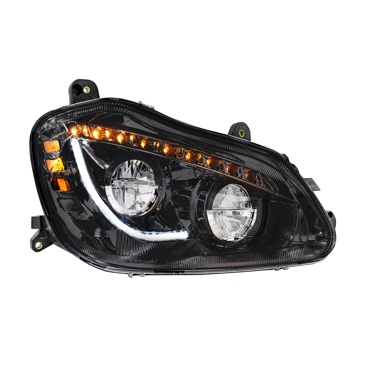 High Power 45 LED Blackout Headlight With Sequential Turn Signal For 2013-2021 Kenworth T680-Passenger - Thumbnail 9