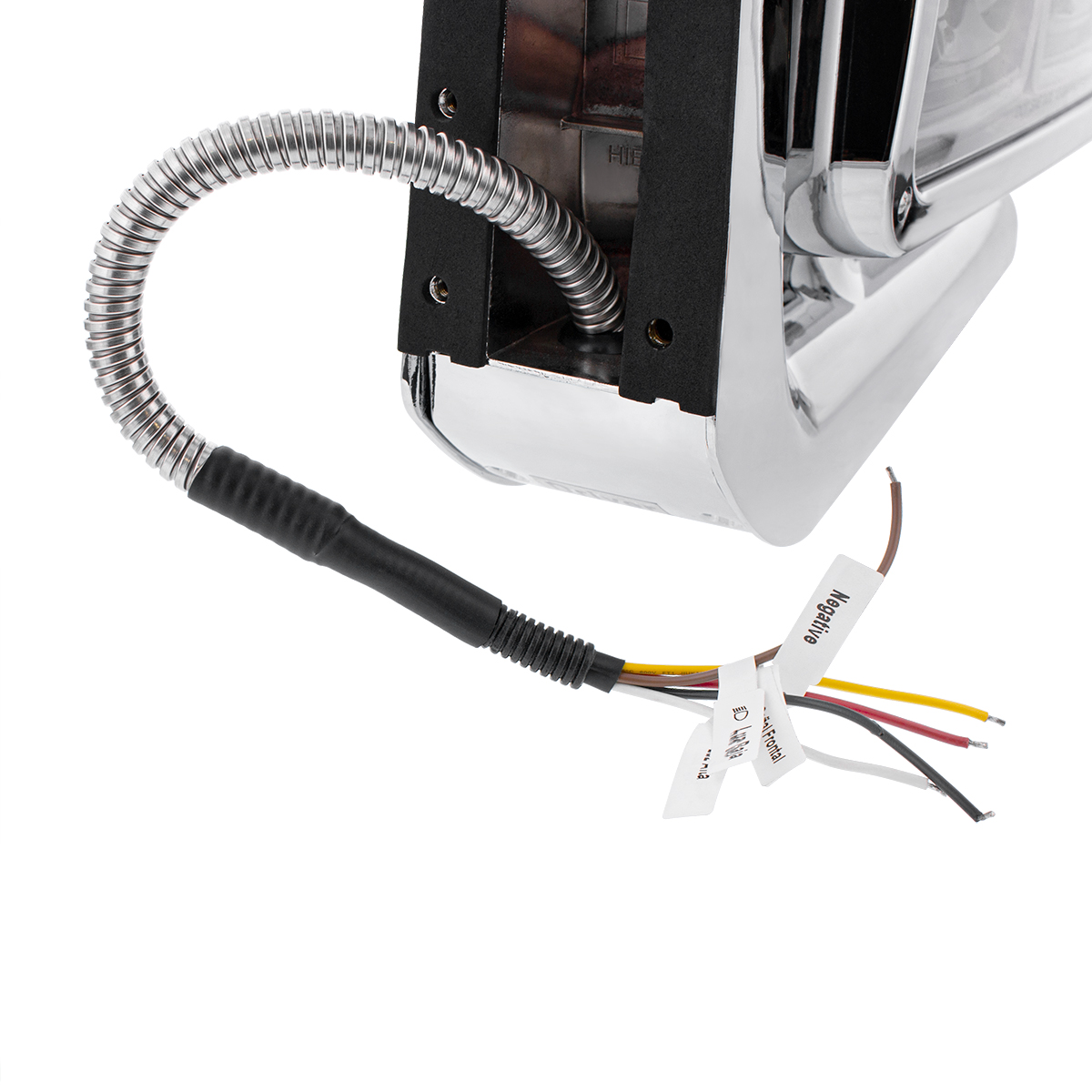 10 High Power LED "Chrome" Projection Headlight Assembly W/Mounting Arm & Turn Signal Side Pod - Driver Side - Thumbnail 9