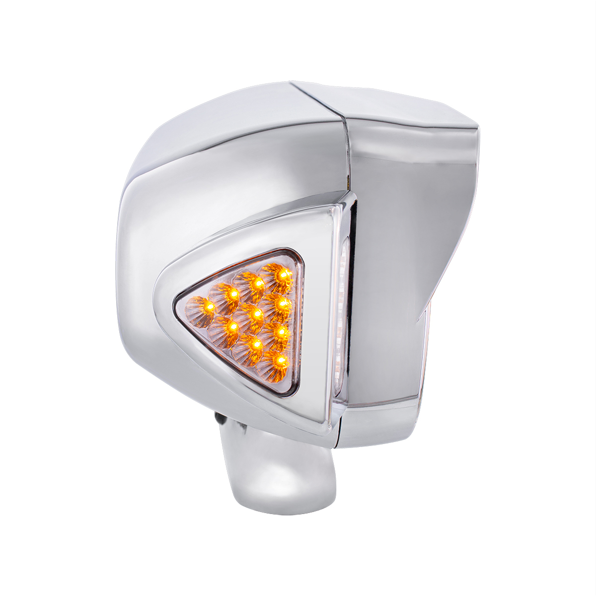 10 High Power LED "Chrome" Projection Headlight Assembly W/Mounting Arm & Turn Signal Side Pod - Passenger Side - Thumbnail 5