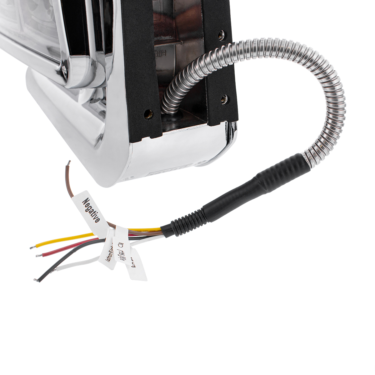 10 High Power LED "Chrome" Projection Headlight Assembly W/Mounting Arm & Turn Signal Side Pod - Passenger Side - Thumbnail 9