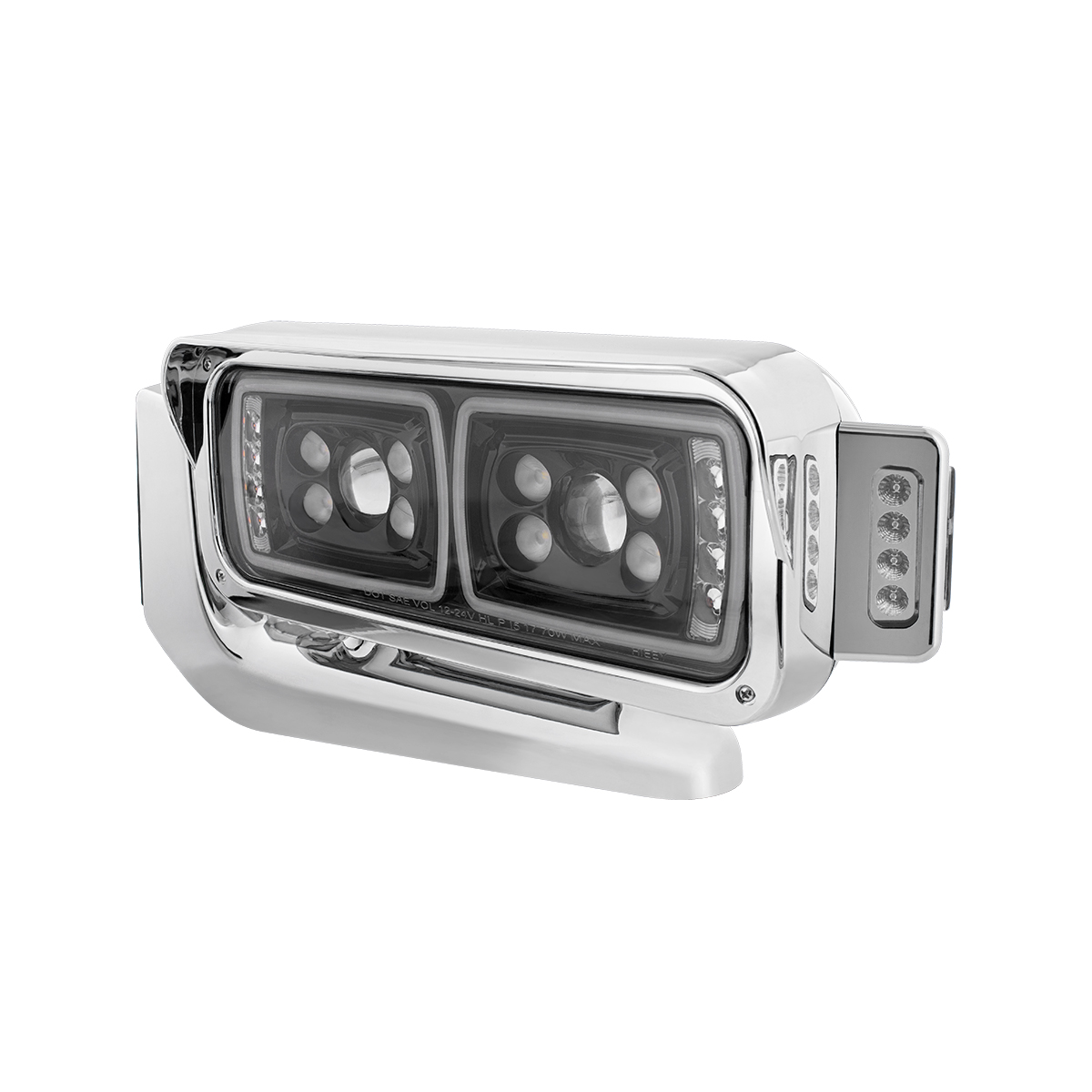 10 High Power LED "Blackout" Projection Headlight Assembly W/Mounting Arm & Turn Signal Side Pod - Driver Side - Thumbnail 4