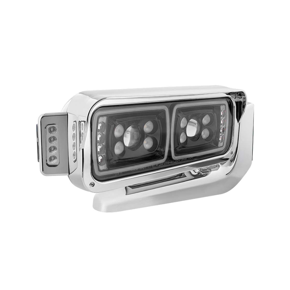 10 High Power LED "Blackout" Projection Headlight Assembly W/Mounting Arm & Turn Signal Side Pod - Passenger Side - Thumbnail 4