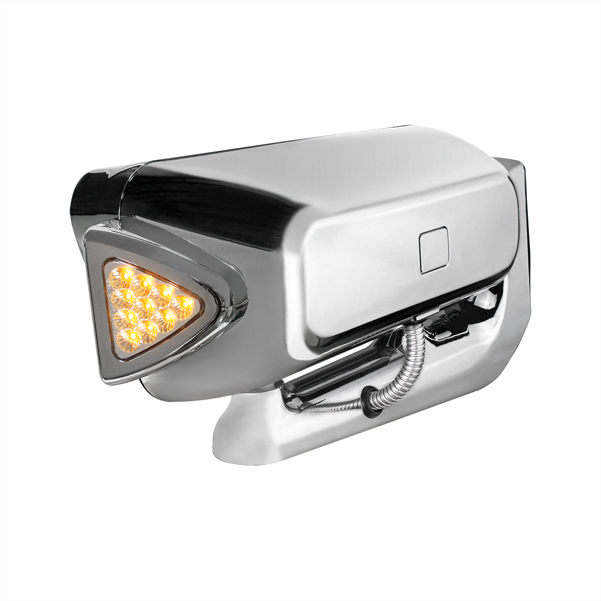 High Power LED Chrome Projection Headlight Assembly With Mounting Arm & Turn Signal - Driver - Thumbnail 5