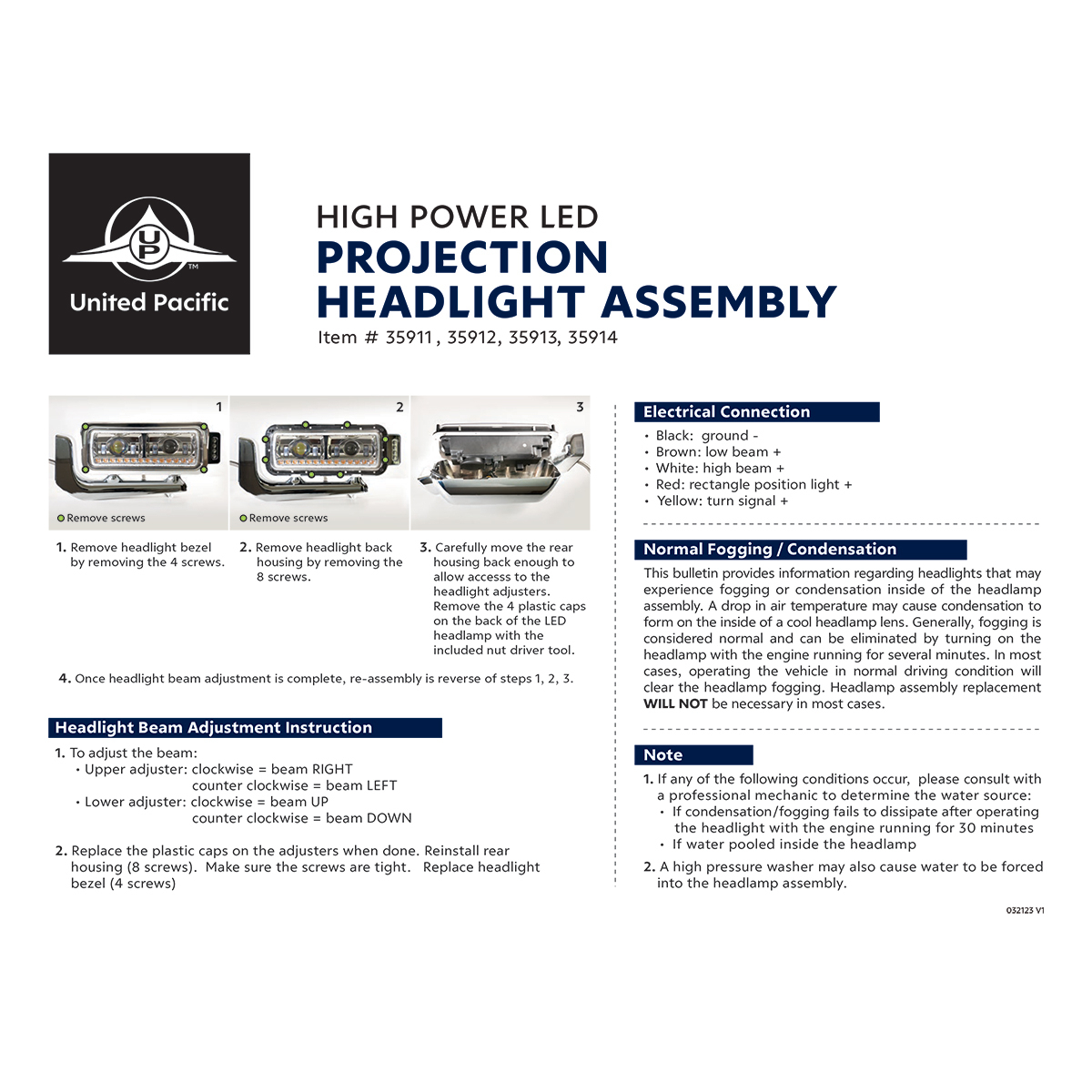 High Power LED Black Projection Headlight Assembly With Mounting Arm & Turn Signal - Driver - Thumbnail 11