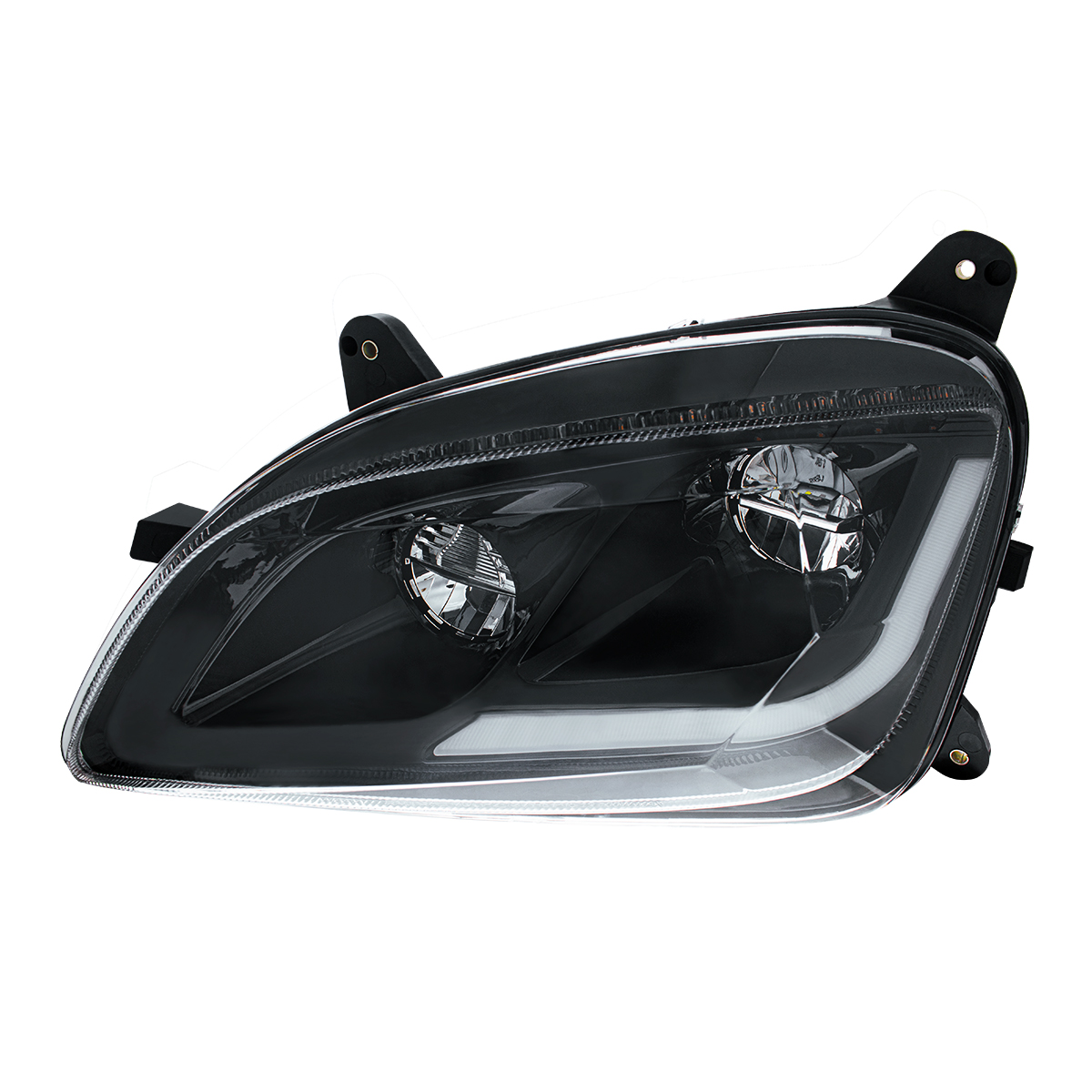 Black LED Headlight W/Sequential LED Turn Signal For Peterbilt 579 (2012-21) & 587 (2010-16) - Driver - Thumbnail 2