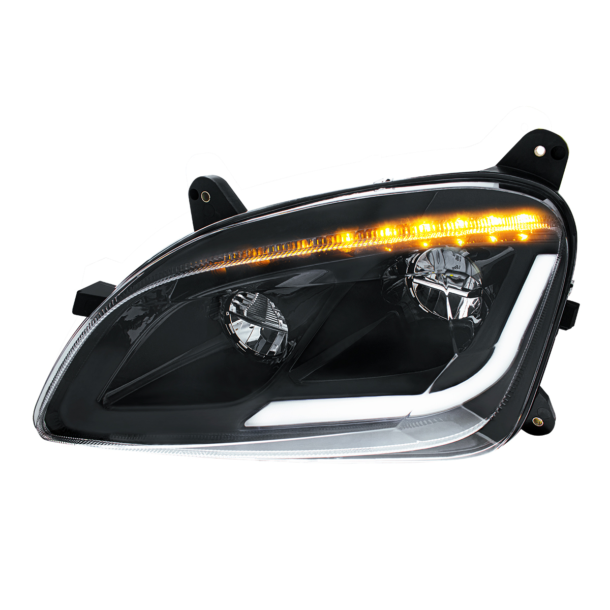 Black LED Headlight W/Sequential LED Turn Signal For Peterbilt 579 (2012-21) & 587 (2010-16) - Driver - Thumbnail 11