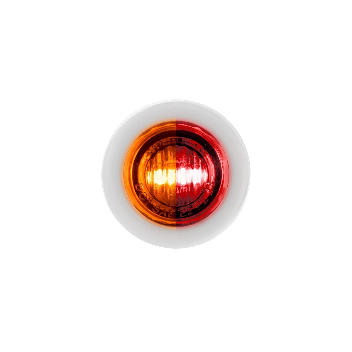 2 LED 3/4" Mini Double Fury Light (Clearance/Marker) - Amber & Red LED/Clear Lens
