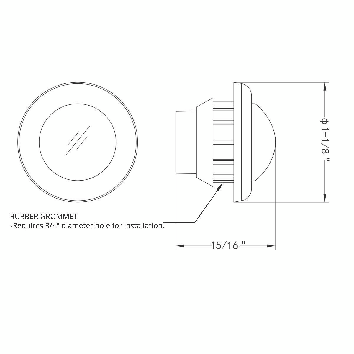 2 LED 3/4" Mini Double Fury Light (Clearance/Marker) - Amber & White LED/Clear Lens - Thumbnail 11