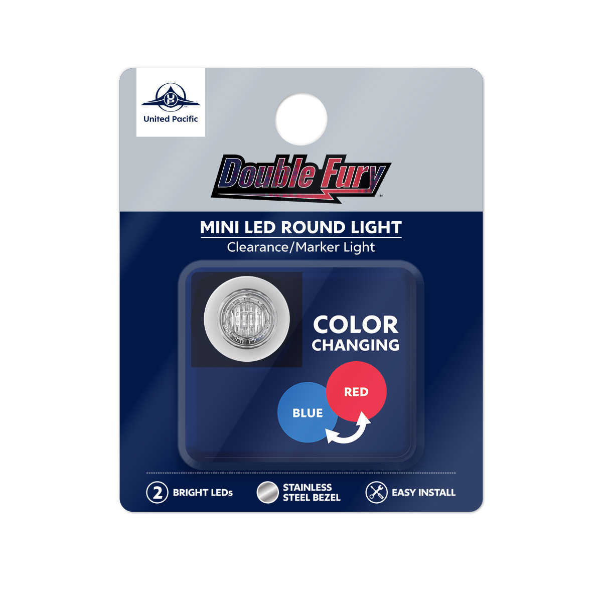 2 LED 3/4" Mini Double Fury Light (Clearance/Marker) - Red & Blue LED/Clear Lens - Thumbnail 11