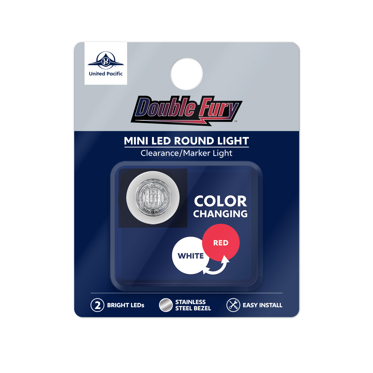 2 LED 3/4" Mini Double Fury Light (Clearance/Marker) - Red & White LED/Clear Lens - Thumbnail 11