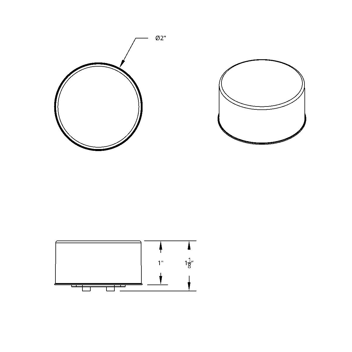 7 LED 2" Round Double Fury Light (Clearance/Marker) - Amber & Red LED/Clear Lens - Thumbnail 12