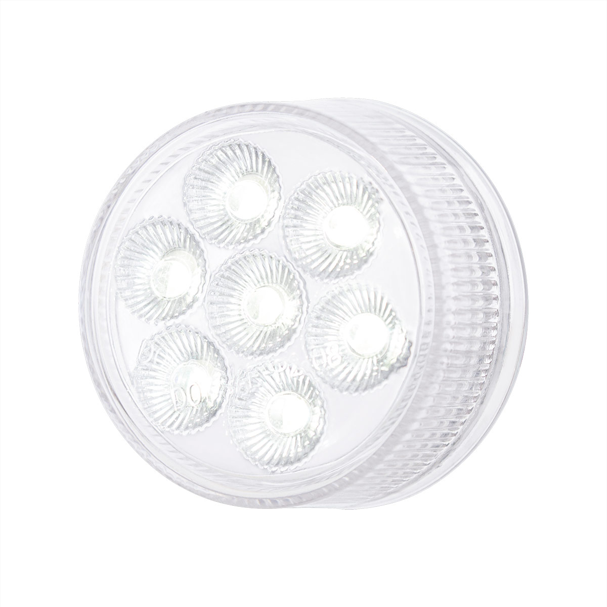 7 LED 2" Round Double Fury Light (Clearance/Marker) - Amber & White LED/Clear Lens - Thumbnail 7