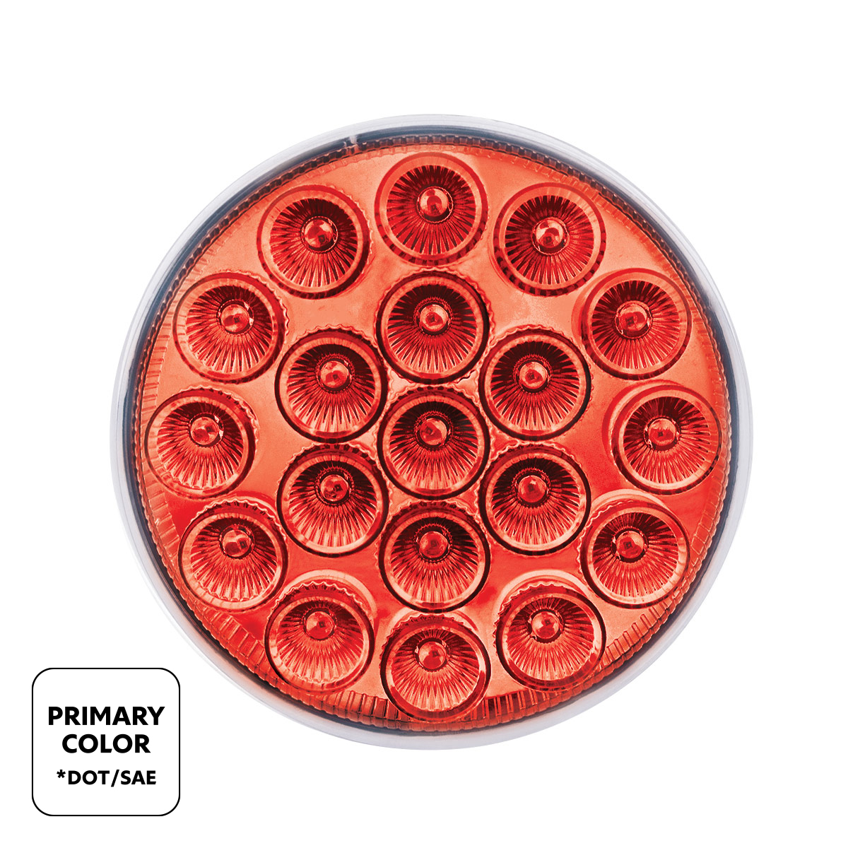 19 LED 4" Round Double Fury Light (Stop & Turn) - Red & Blue LED/Clear Lens - Thumbnail 2