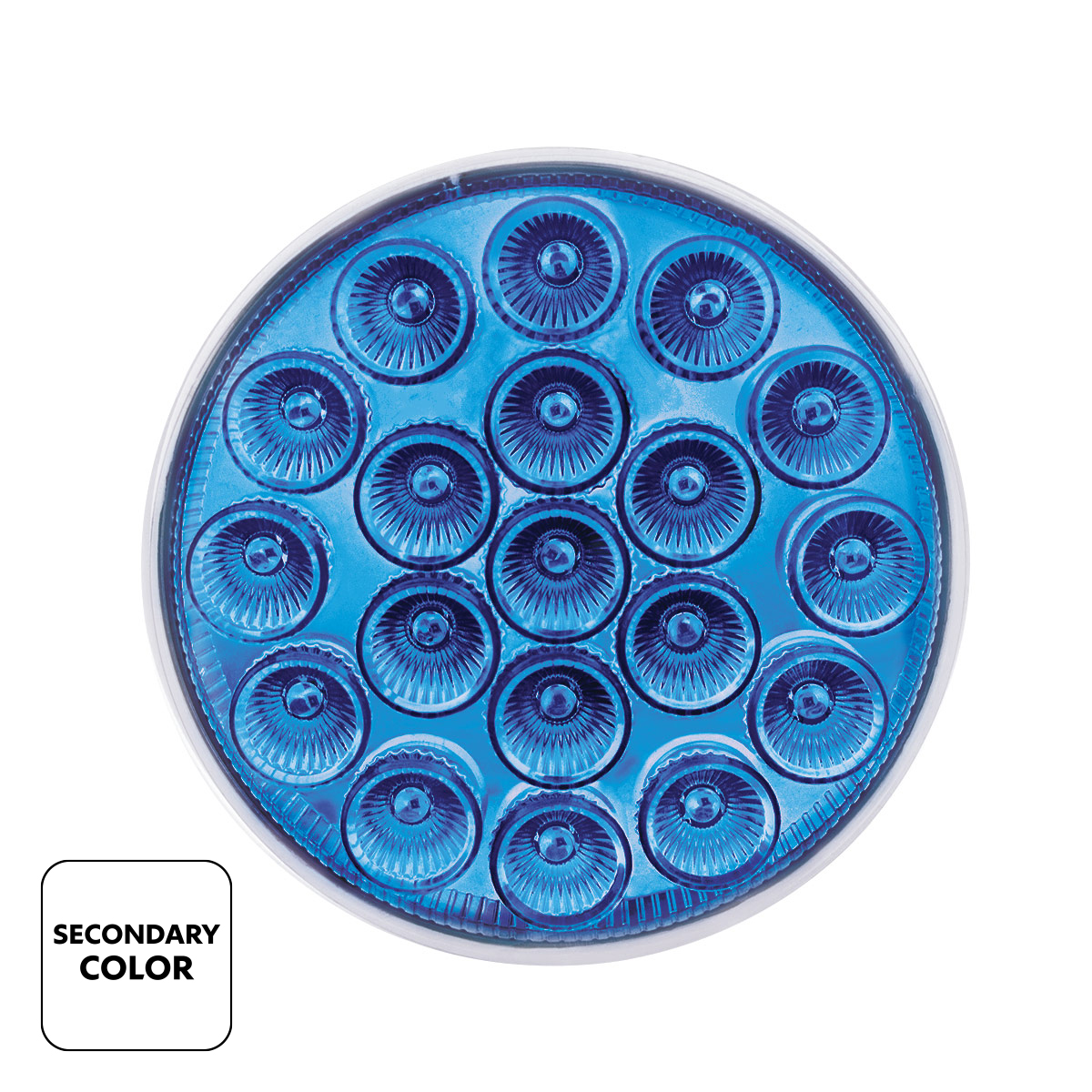 19 LED 4" Round Double Fury Light (Stop & Turn) - Red & Blue LED/Clear Lens - Thumbnail 3