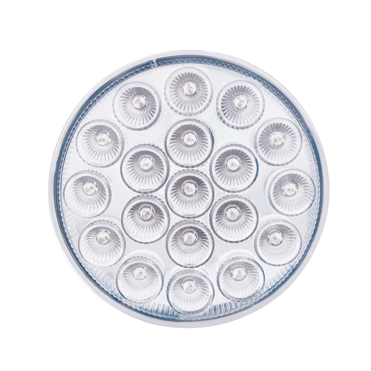 19 LED 4" Round Double Fury Light (Stop & Turn) - Red & White LED/Clear Lens - Thumbnail 4