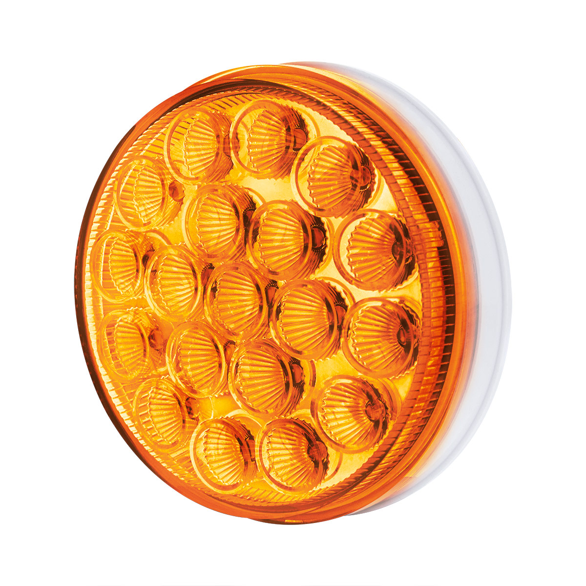 19 LED 4" Round Double Fury Light (Turn Signal) - Amber & Blue LED/Clear Lens - Thumbnail 6