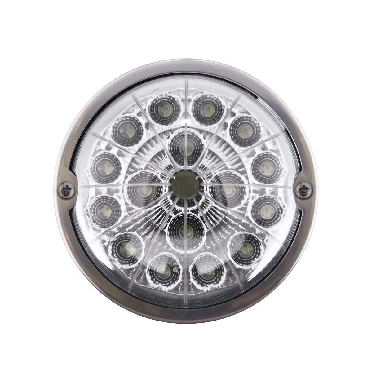 17 LED Watermelon Double Fury Light Torpedo Cab Light - Amber & Blue LED/Clear Lens - Thumbnail 8