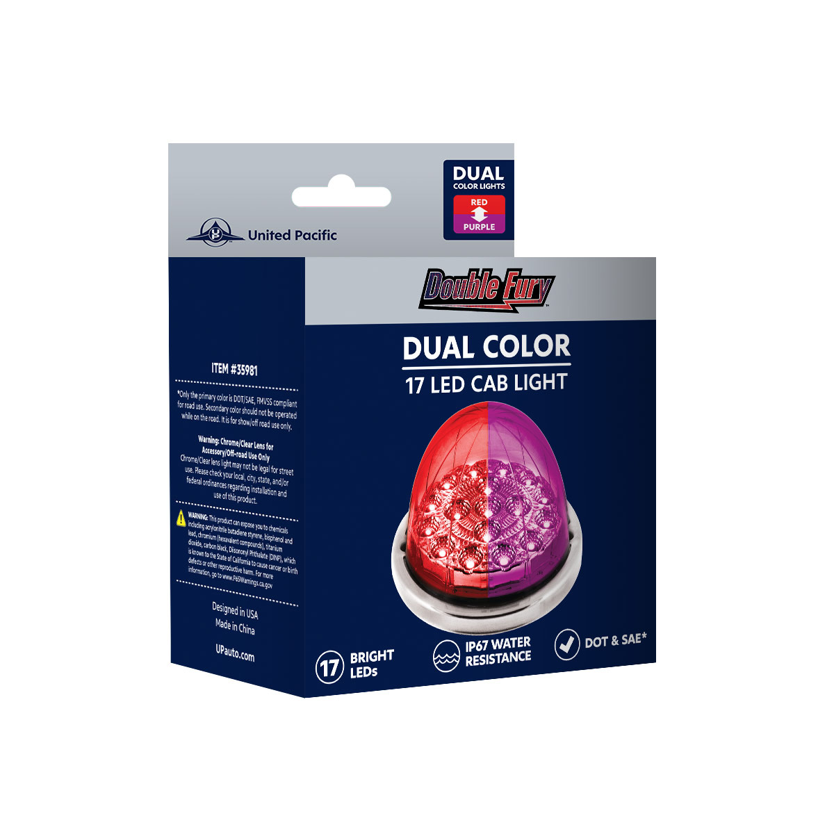 17 LED Watermelon Double Fury Light Flush Mount Kit With Low Profile SS Bezel - Red & Green LED/Clear Lens - Thumbnail 10