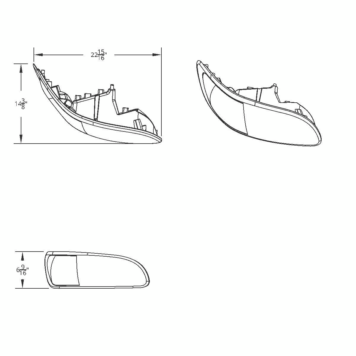 Chrome LED Projector Headlight With Rear Facing Turn Signal For International Durastar 2002-2018 - Passenger - Thumbnail 9