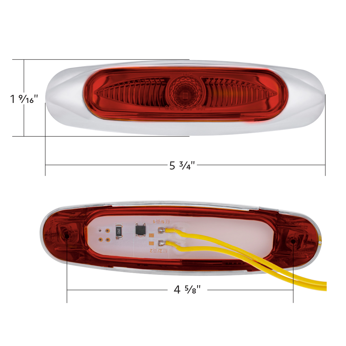 5-3/4" Wide 3 LED ViperEye Light (Clearance/Marker) - Red LED/Red Lens - Thumbnail 6