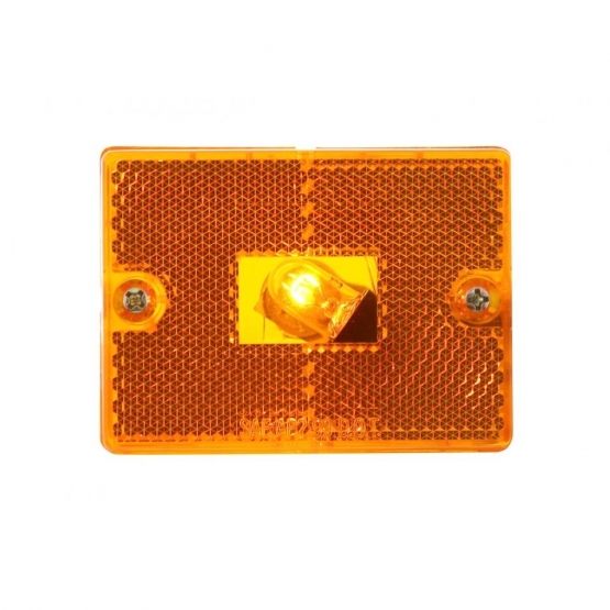 Rectangular Light (Clearance/Marker) With Reflex Lens - Amber Lens