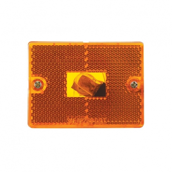 Rectangular Light (Clearance/Marker) With Reflex Lens - Amber Lens - Thumbnail 2