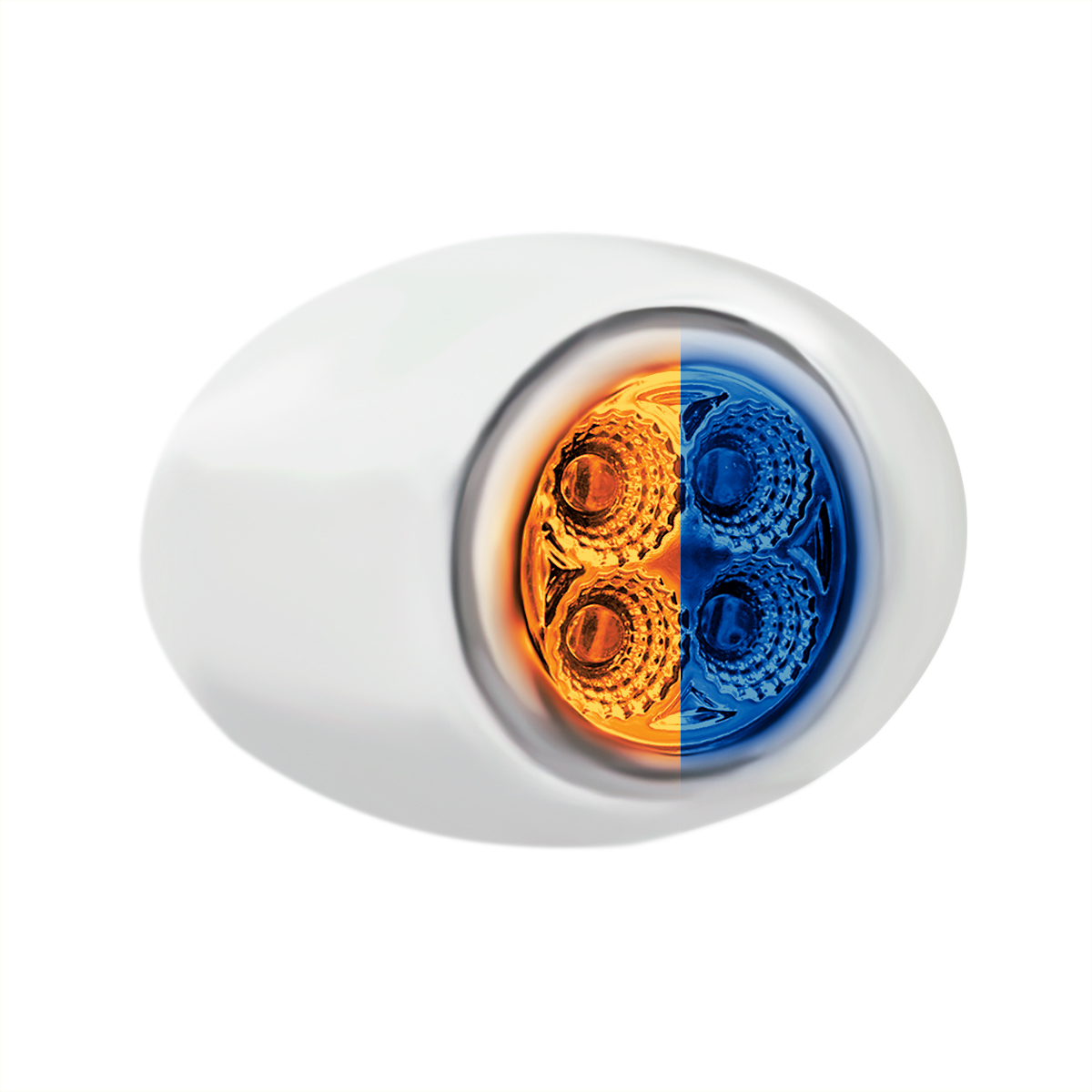 4 LED Double Fury Light (Clearance/Marker)-Amber & Blue LED/Clear Lens - Thumbnail 5