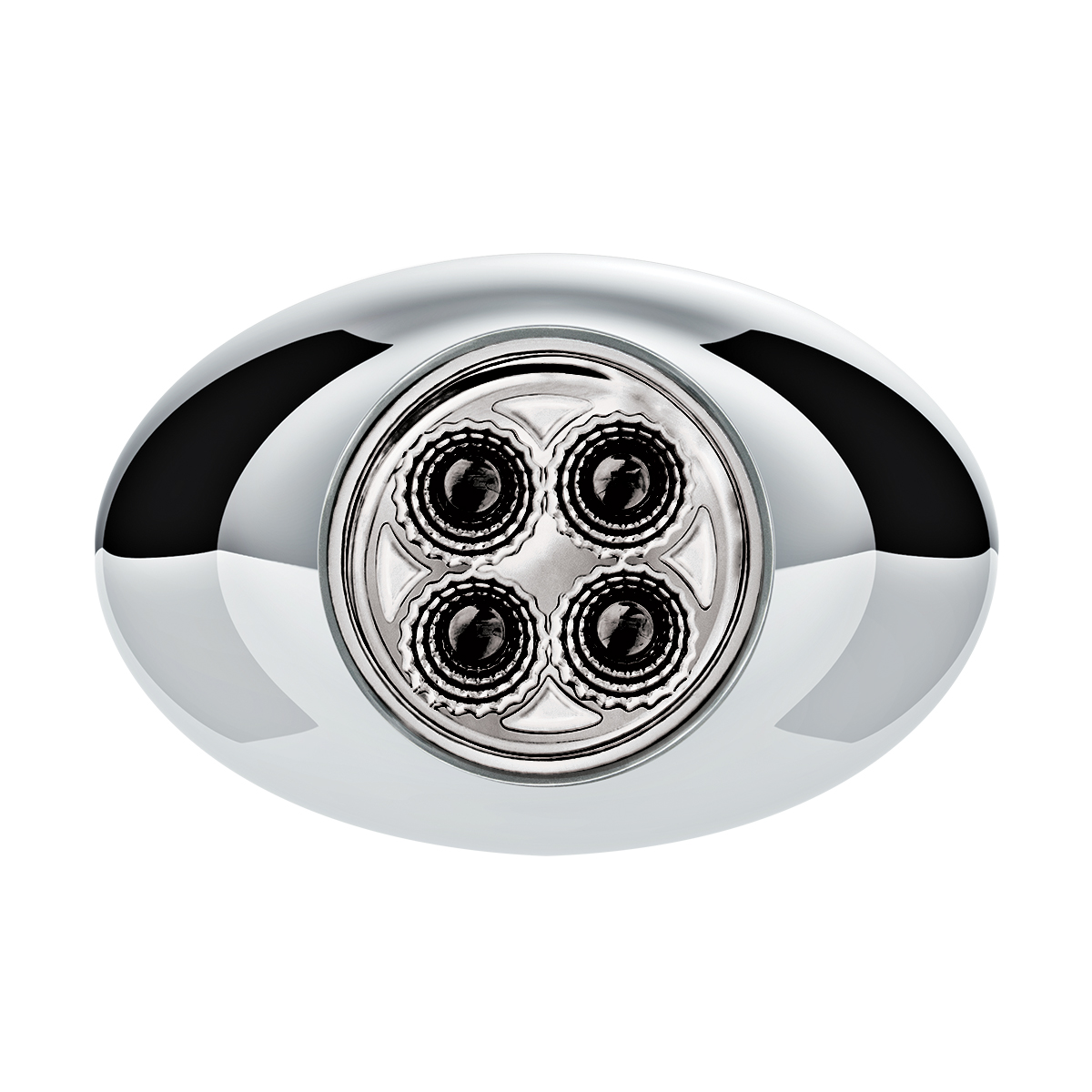 4 LED Double Fury Light (Clearance/Marker)-Amber & Green LED/Clear Lens - Thumbnail 4