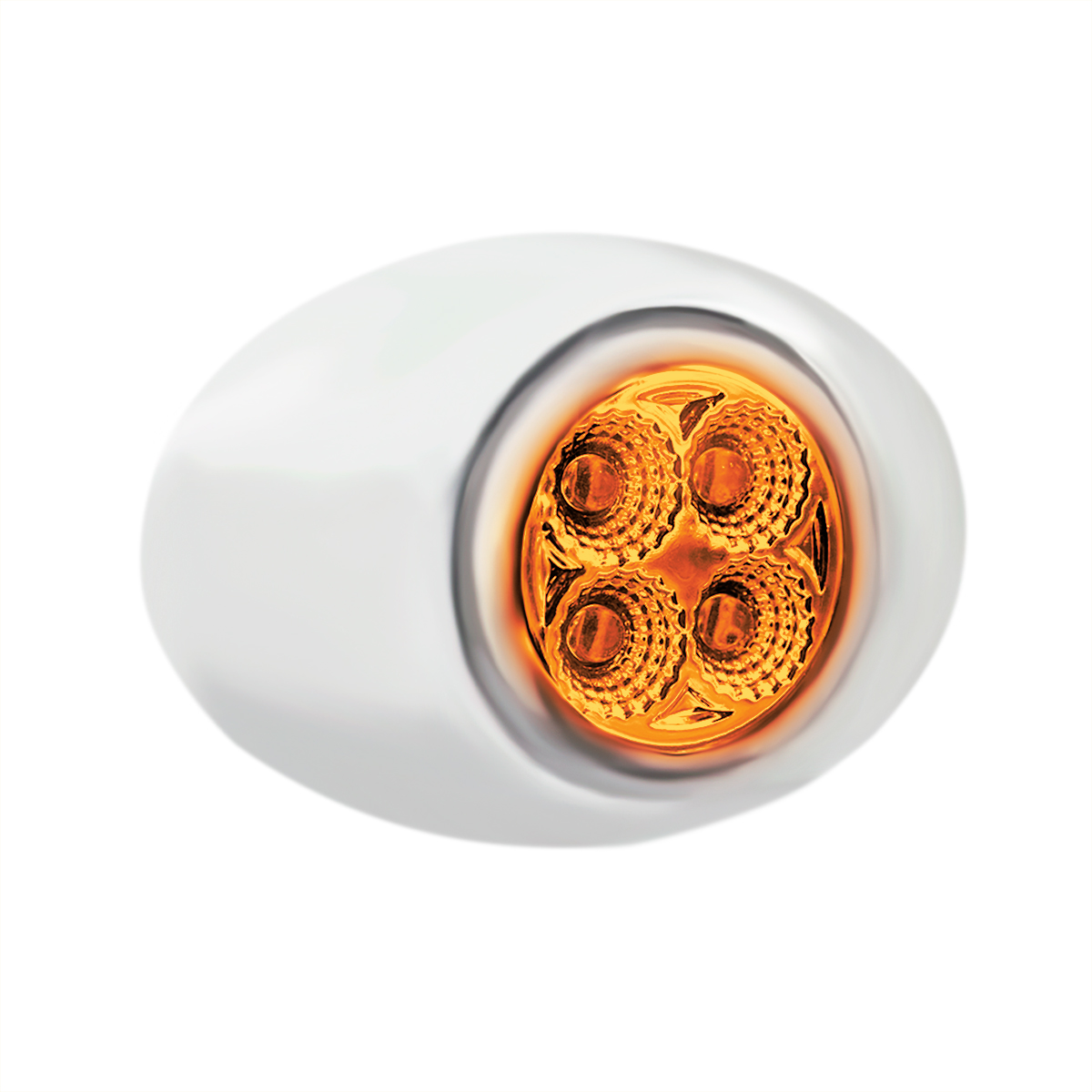 4 LED Double Fury Light (Clearance/Marker)-Amber & Green LED/Clear Lens - Thumbnail 6