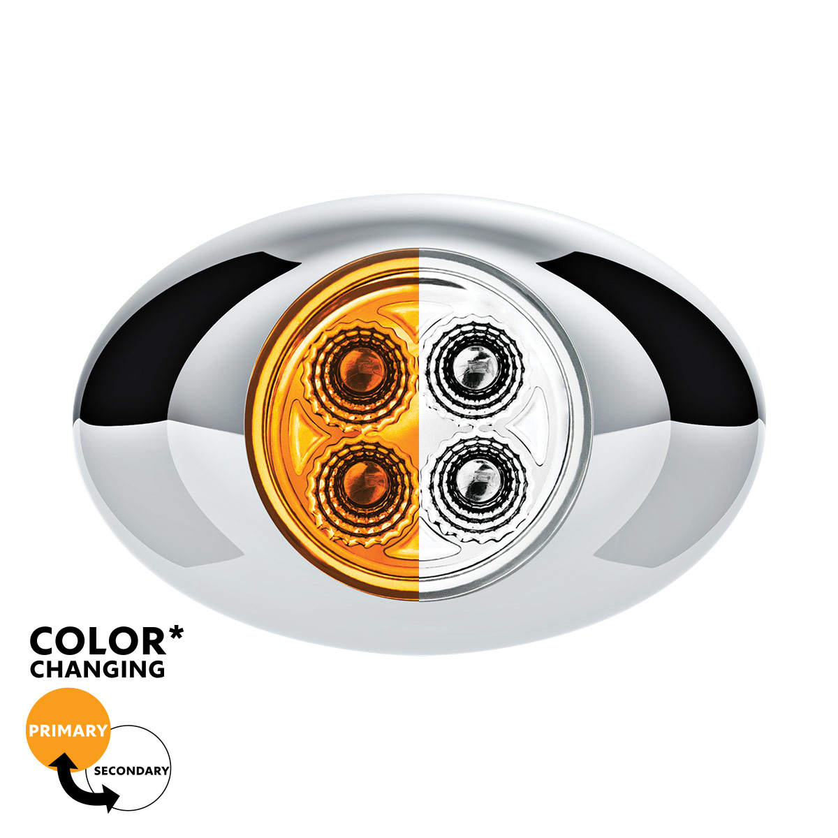 4 LED Double Fury Light (Clearance/Marker)-Amber & White/Clear Lens - Thumbnail 12